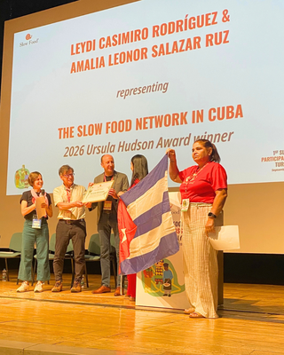 Der Ursula-Hudson-Preis 2026 ging an das Slow-Food-Netzwerk Kuba (c) Slow Food Deutschland Terra Madre 2026 in Turin Impressionen (4).png
