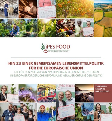 Cover IPES-Bericht Hin zu einer Gemeinsamen Lebensmittelpolitik für Europa