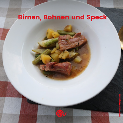 Neues aus der Dienstagsküche: Birnen, Bohnen und Speck