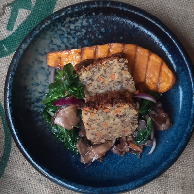 Neues aus der Dienstagsküche: Bohnen-Rüben-Braten mit Süßkartoffel & Pilz