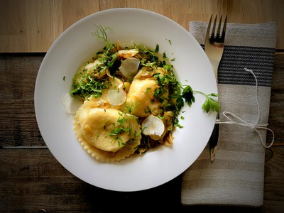 Harzer Ravioli mit geschmorter Fenchelmusik