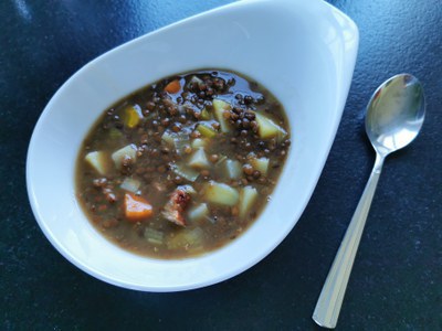 Sächsische Linsensuppe süß-sauer