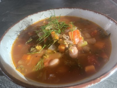 Ribollita mit Flower Sprouts und Borlottibohnen Ribollita mit Flower Sprouts und Borlottibohnen