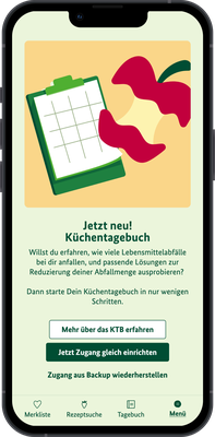 Küchentagebuch Einrichtung