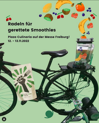 Slow Food Youth Freiburg – smoothie bike Aktion auf der Plaza Culinaria